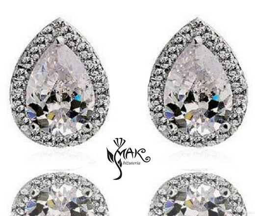 Kol 1081 KOLCZYKI ślubne, cyrkonie sztyft Piękne