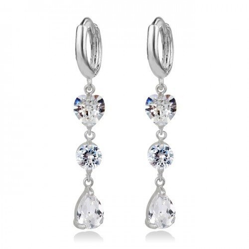 Kol  599/83 kolczyki  kryształy  białe  złoto