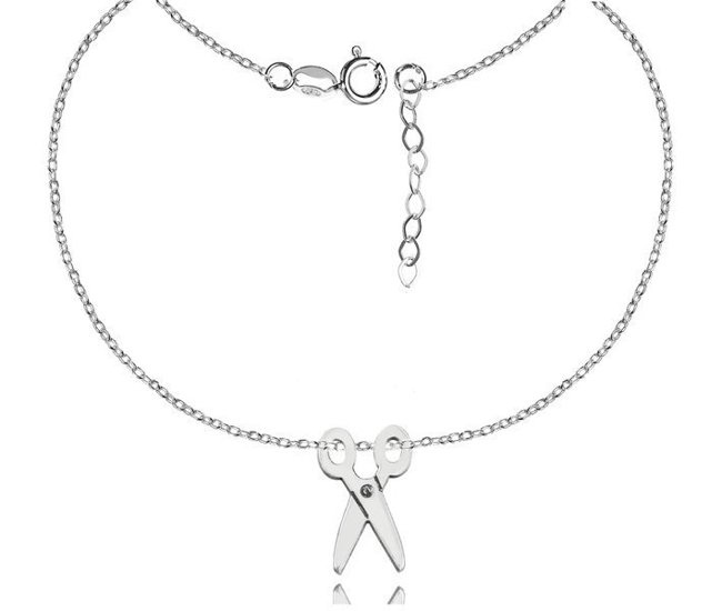 1014 Naszyjnik z nożyczkami srebrny dla fryzjerów lub krawców