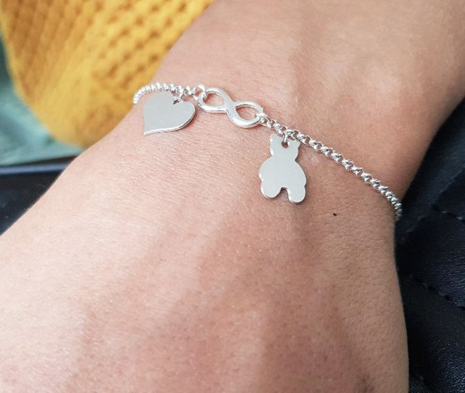 BR996 BRANSOLETKA Z GRAWEREM infinity Swarovski Elements serce