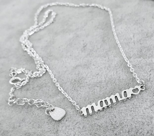 1218 naszyjnik srebrny 925 z napisem MAMA