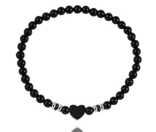 1632 bransoletka stal szlachetna z kamieniami naturalnymi i grawerem