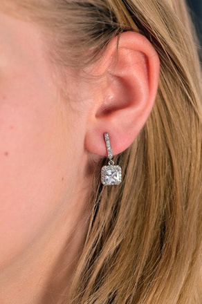 Kol 599/235 KOLCZYKI kryształy białe złoto crystal