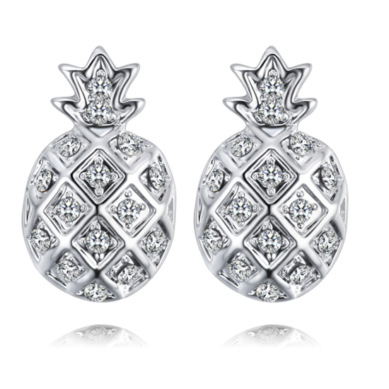 Kol599/832 kolczyki z cyrkoniami ananasy