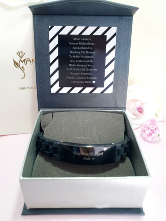 Eleganckie pudełko grafitowe z Twoją dedykacją