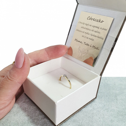 Srebrna lub złota blaszka z grawerem do pudełeczka