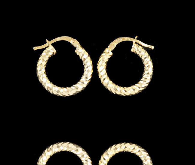 114/34 kolczyki kółka srebro pozłacane 925