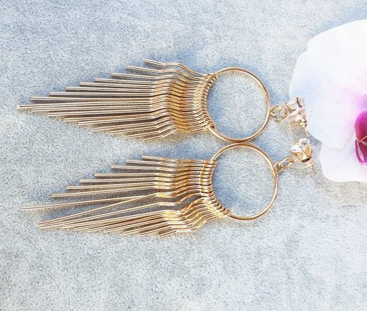 1188 długie efektowne kolczyki kaskady pałeczki