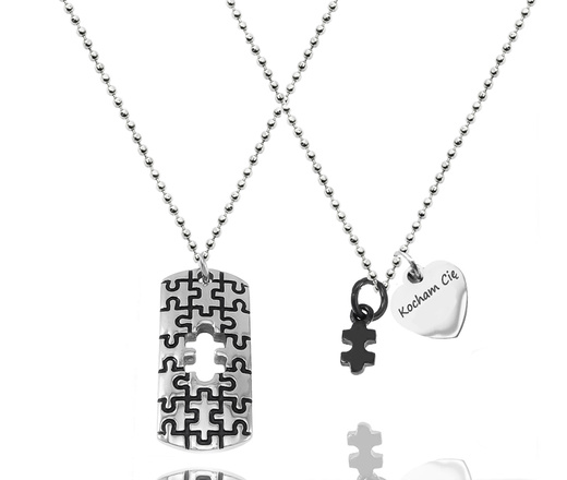 912 naszyjniki dla pary nieśmiertelnik puzzle serce