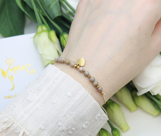 Upominek na Walentynki, bransoletka z serduszkiem, zestaw z dedykacją 1897/4