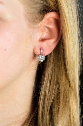 Kol 599/232 KOLCZYKI kryształy białe złoto crystal