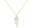 1326 naszyjnik pozłacany grot w okuciu kryształ górski blady róż