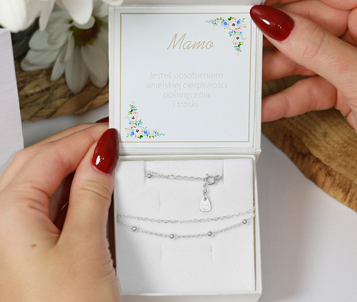 1713 bransoletka s.925 podwójna z kuleczkami