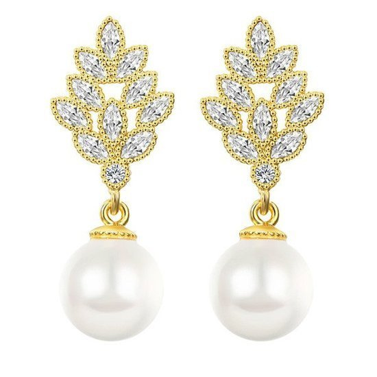 Kol 599/928 kolczyki ślubne pozłacane z cyrkoniami