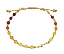 bransoletka różaniec z bursztynem pozłacana 1841/4