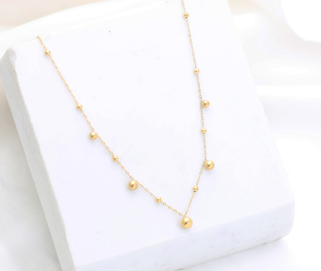 Naszyjnik pozłacany z kuleczkami 1857/11