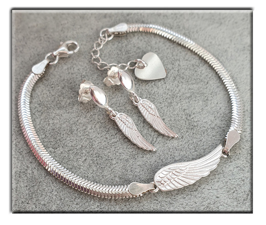 1290 bransoletka srebrna 925 skrzydła anioła