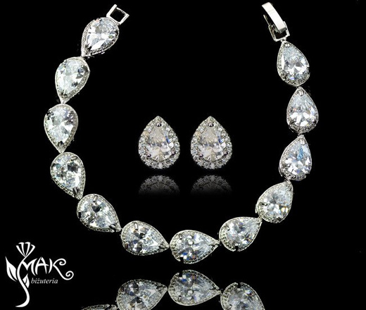 Kol 1081 KOLCZYKI ślubne, cyrkonie sztyft Piękne