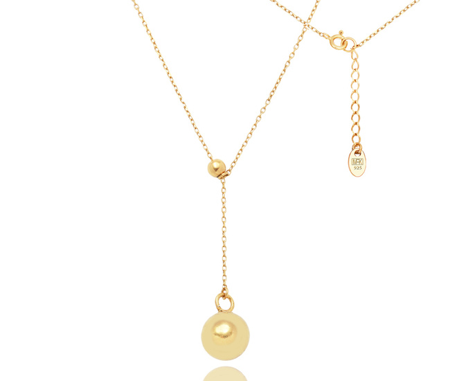 Naszyjnik pozłacany  srebro 925 z kulą 1762