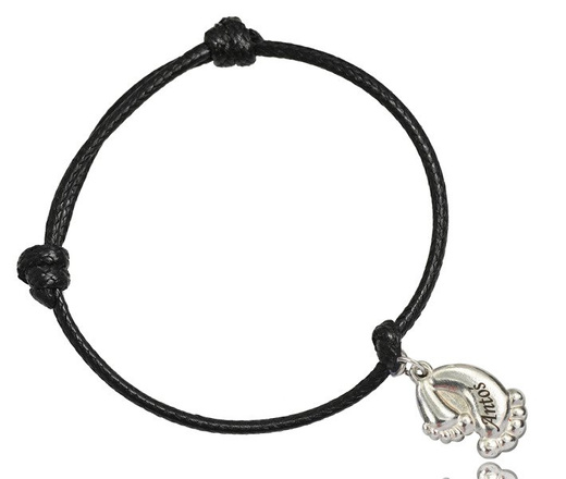 BR975 bransoletka na sznureczku z grawerem stópkI