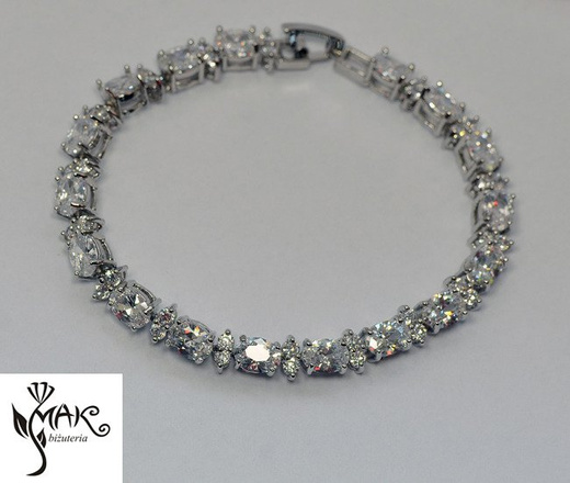 Br 599/493 BRANSOLETKA ślubna z cyrkoniami