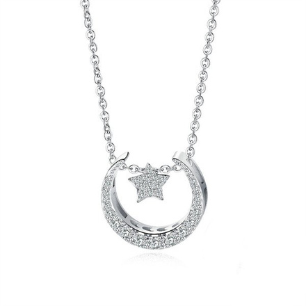 NK599/940 naszyjnik złoty stalowy gwiazdka księżyc