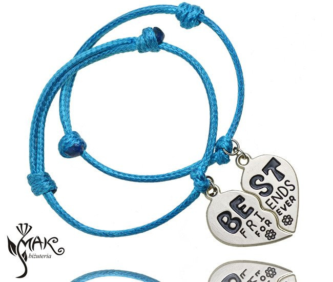 BR415 BRANSOLETKI DLA PRZYJACIÓŁ SERCE DZIELONE PUZZLE GRAWERUNEK