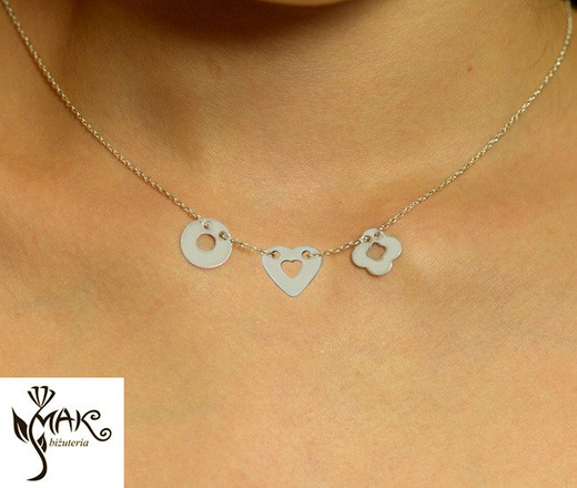 Nk746 naszyjnik celebrytka srebro 925 3 zawieszki