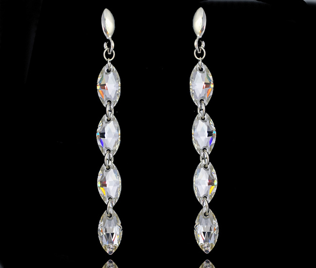 1296 kolczyki srebrne 925  eleganckie na ślub