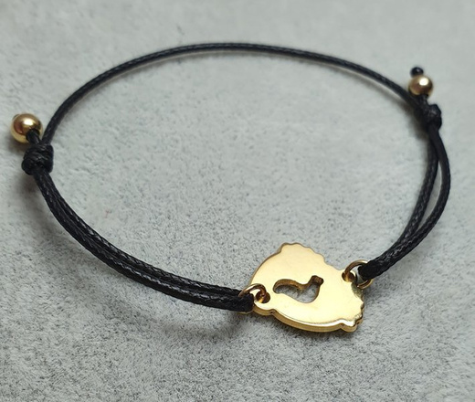 1125 bransoletka z grawerem złote serce na sznurku