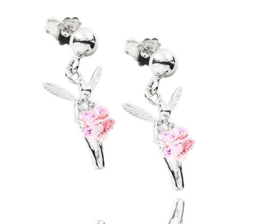 1074/3 komplet Swarovski Elements elfiki srebro 925 prezent na komunię urodziny