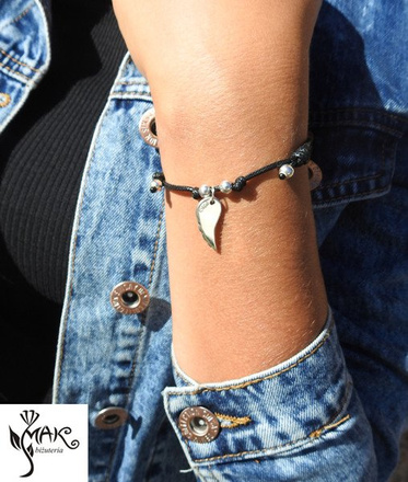 BR823 /8 BRANSOLETKA z grawerem na sznureczku skrzydło anioła