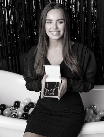 1457 bransoletka srebrna 925 podwójna z kryształkami