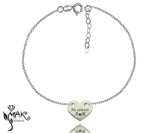 Nk745 naszyjnik grawerowany laser celebrytka serce srebro 925