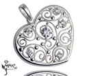 W252 WISIOREK SREBRO ażurowe serca DUŻE