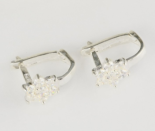 480/163 kolczyki srebrne w kształcie kwiatuszków