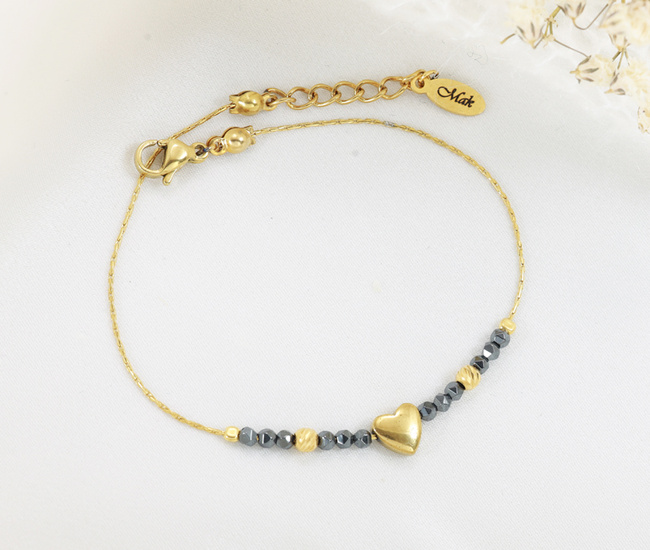 Złota bransoletka z hematytu 1772/4