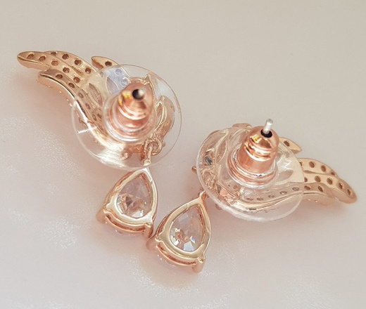 Kol 599/919 kolczyki ślubne pozłacane skrzydła anioła