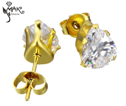 Kpl821/1 komplet łezki stal szlachetna złote łezki