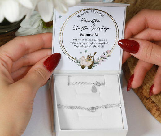 1712 bransoletka s.925 podwójna skrzydło anioła