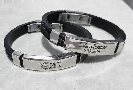 BR691 BRANSOLETKA Z GRAWEREM męska stalowa personalizowana