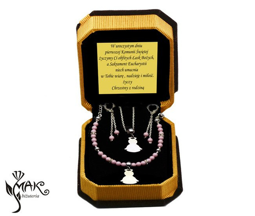 927/1 komplet Swarovski Elements srebro 925 urodziny komunia