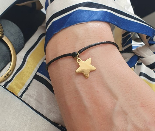 1124 bransoletka grawerowana ze złotą gwiazdką, infinity nieskończoność