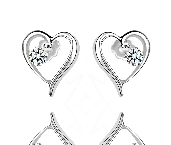 802 serca z cyrkoniami kolczyki srebrne 925