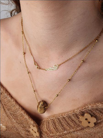 1326 naszyjnik pozłacany słupek piasek pustyni