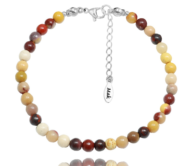 1728/9 bransoletka srebrna 925 z mokaitem kamienie naturalne