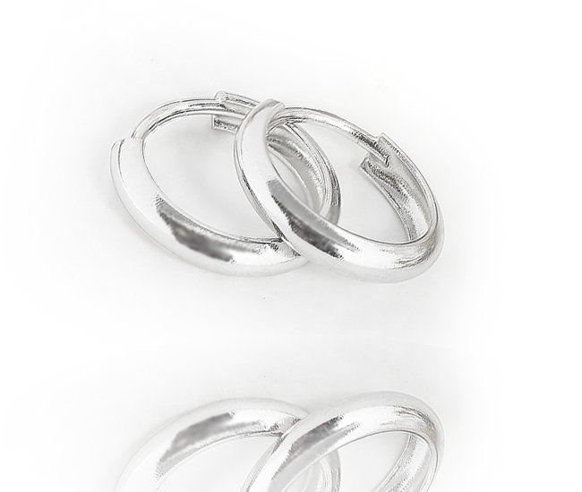 114/31 kolczyki kółeczka delikatne srebro p925 rodowane