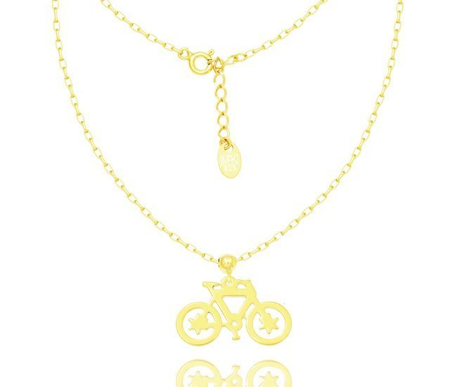 1265 naszyjnik srebro pozłacane 925 rower