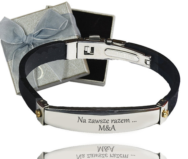 BR611  bransoletka z grawerem męska elegancka