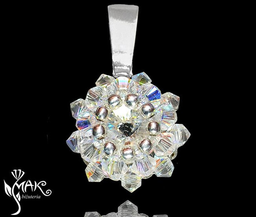 W634 biżuteria ślubna Swarovski WISIOREK CRYSTAL AB
